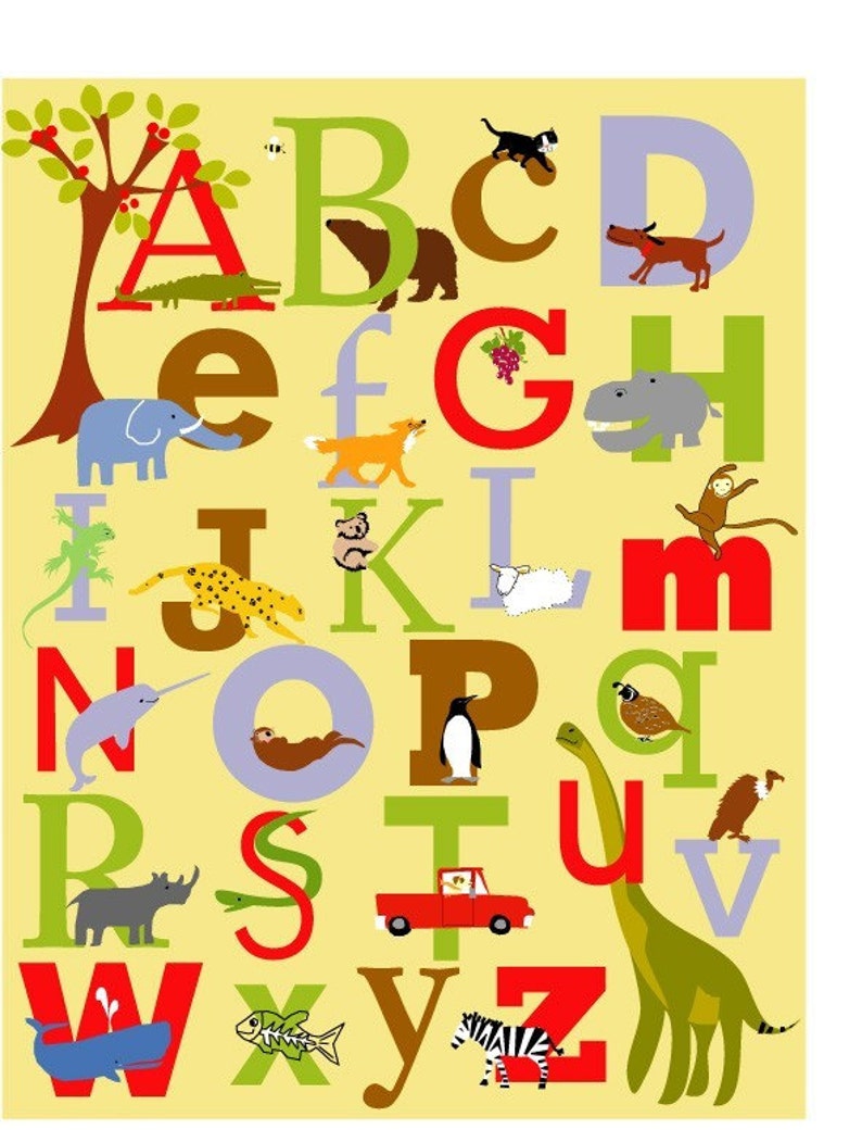 Alphabet Print Letter H nursery print 5 x 7 inch image image 2