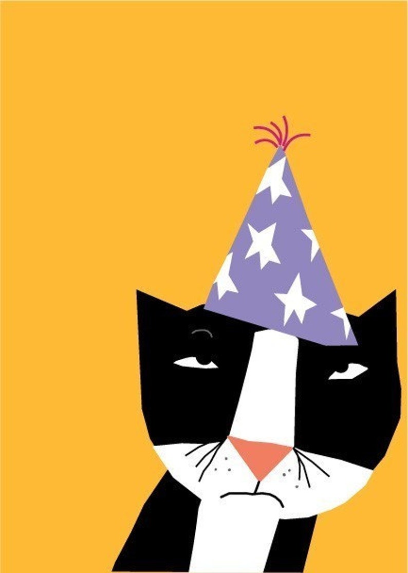 cranky cat birthday card image 1