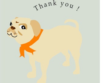 note cards pug thank you cards