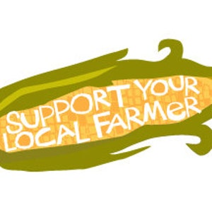 Support your local farmer bumper sticker ear of corn die cut decal