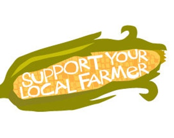 Support your local farmer bumper sticker ear of corn die cut decal