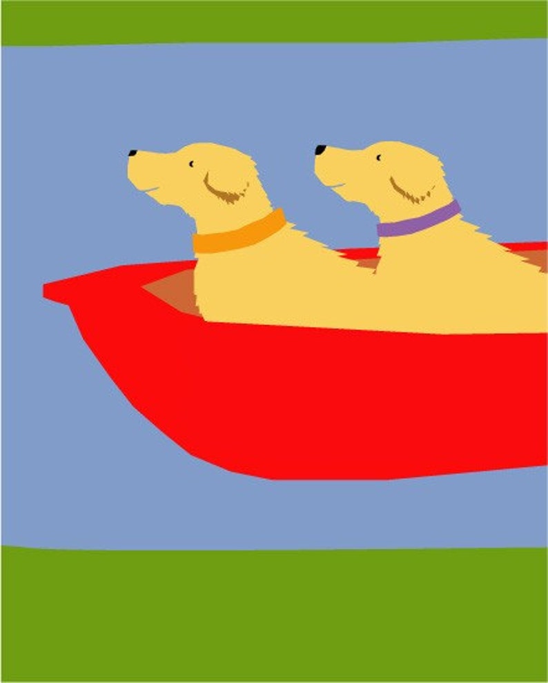 note cards yellow labs in red rowboat illustrated notecards image 2