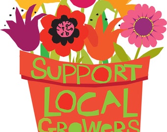 Support Local Growers Flower Farmer Bumper Sticker