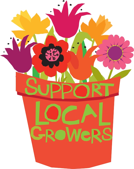 Support Local Growers Flower Farmer Bumper Sticker