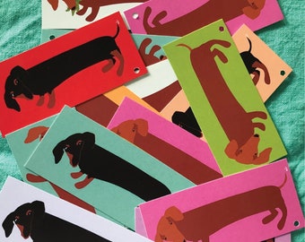 Dachshund Gift Tags, Black and Tan, Card Stock (15 Total)