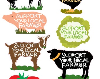 Support your local Farmer bumper sticker collection 8 different designs for the price of seven