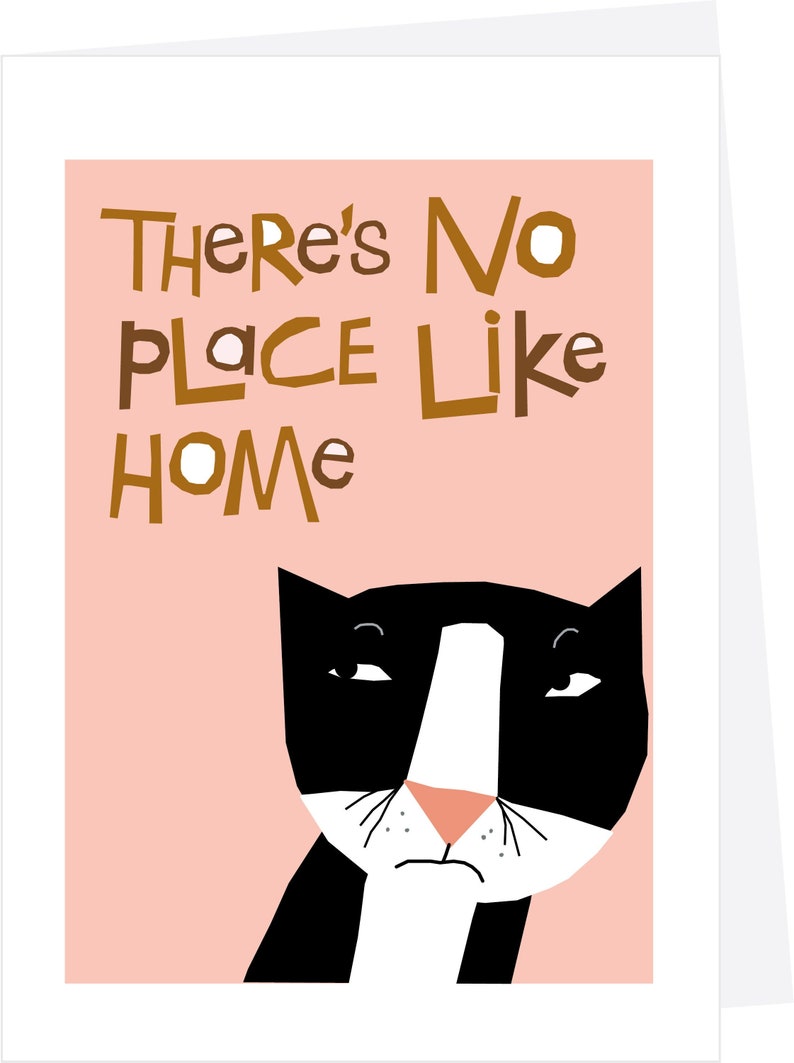 Cranky Cat Card tuxedo cat greeting card image 1