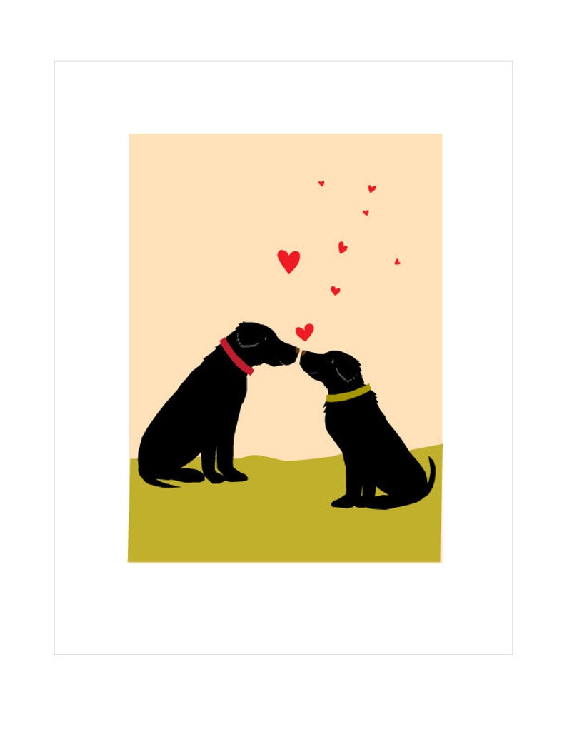 Labradors Valentine floating hearts greeting cards image 1