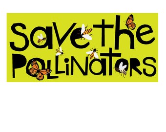 save the pollinators bumper sticker