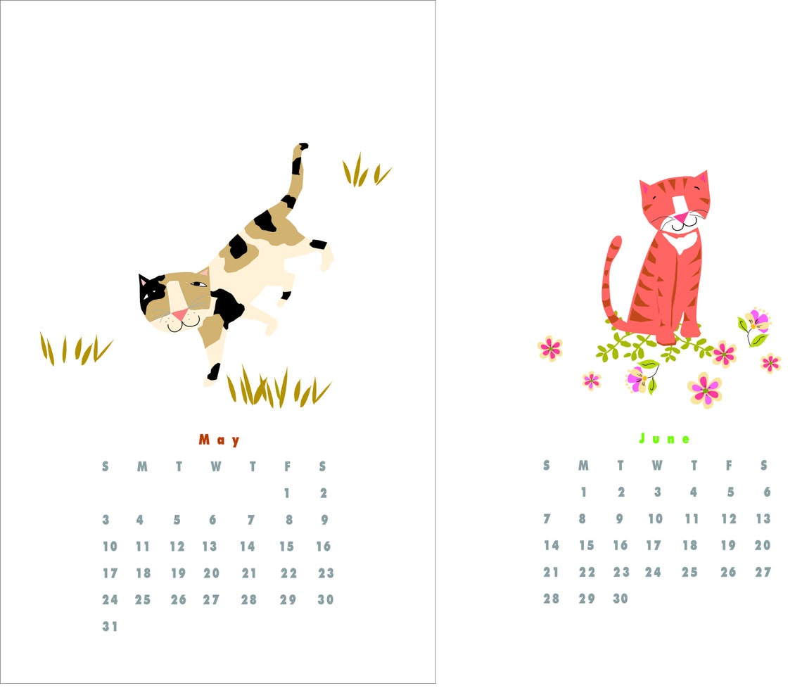 Cat Calendar 2023 Favorite Cats Wall Calendar Original Etsy Ireland