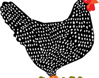 Bumper sticker Barred Rock chicken die cut decal
