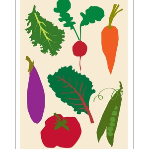 vegetable poster 13 x 19 inches vibrant kitchen art wall decor