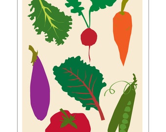 vegetable poster 13 x 19 inches vibrant kitchen art wall decor