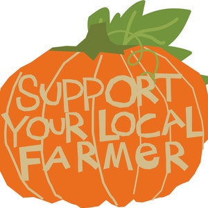 support your local farmer bumper sticker die cut pumpkin image 1