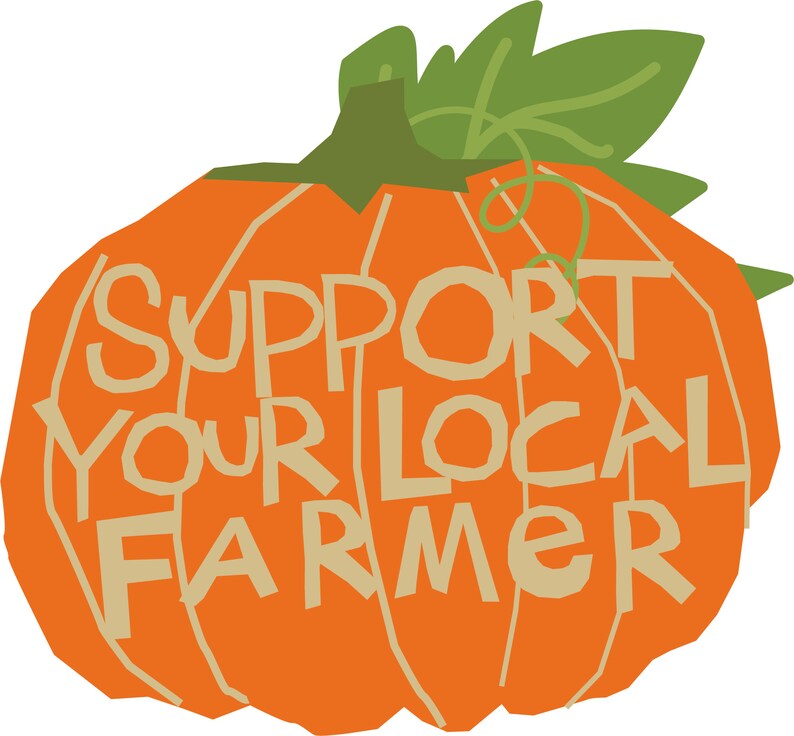 support your local farmer bumper sticker die cut pumpkin image 1