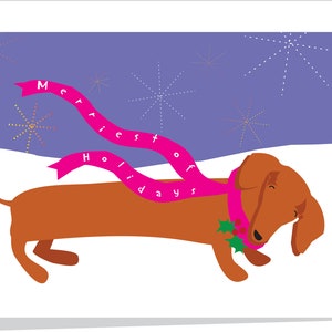 Merriest of holidays doxie holiday card collection