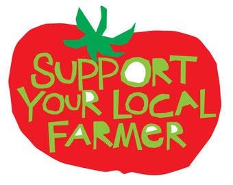 support your local farmer bumper sticker die cut tomato