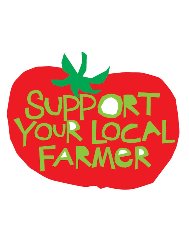 support your local farmer bumper sticker die cut tomato image 1