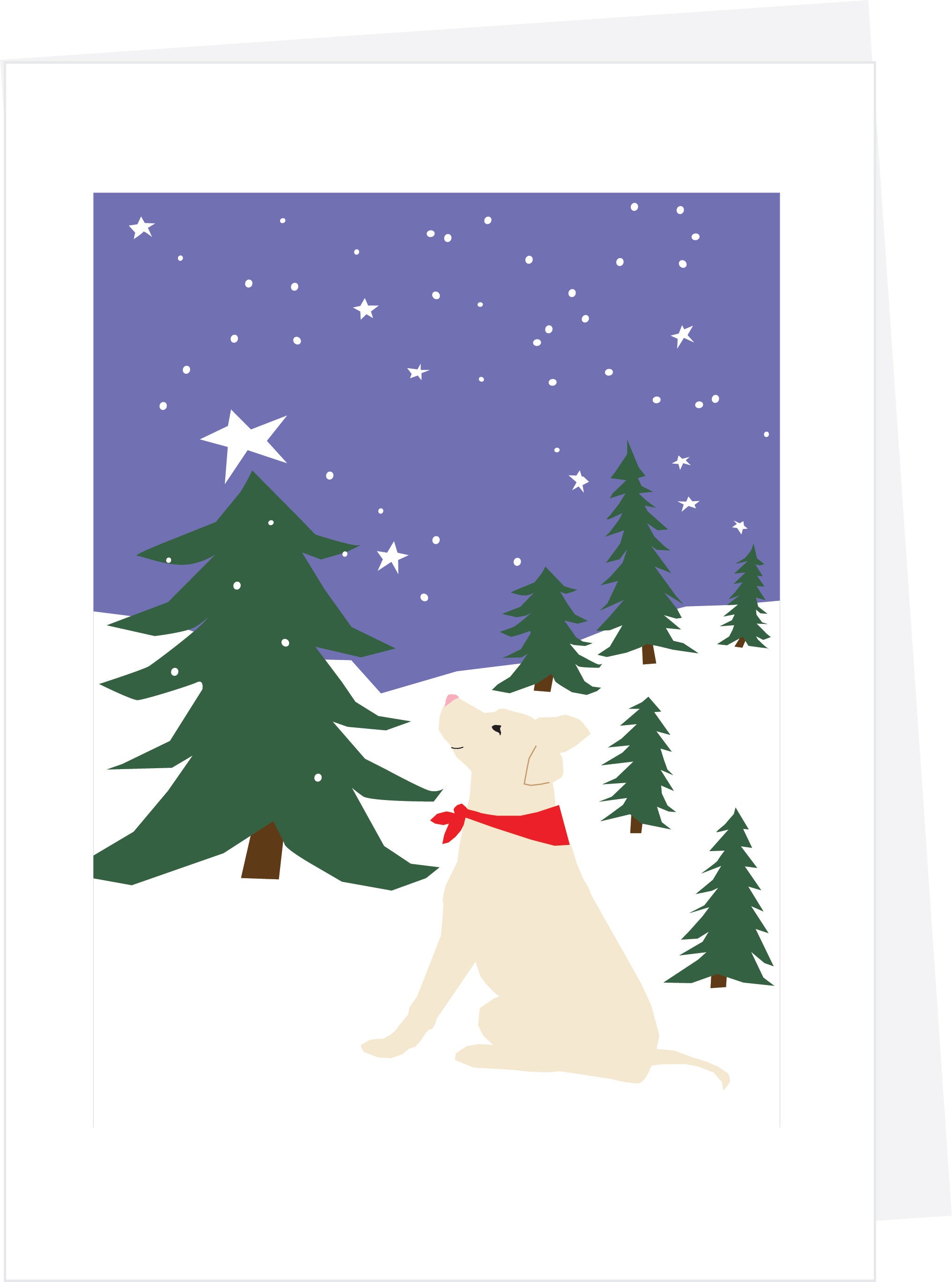 Buy Dudley Lab in Snowy Pines Greeting Cards Online in India