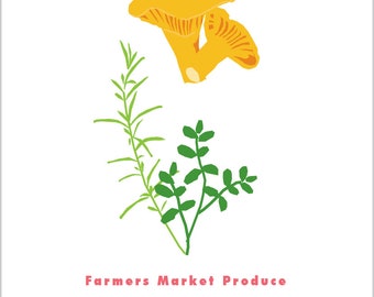 Farmers Market 2024 Wall Calendar Original Illustrations