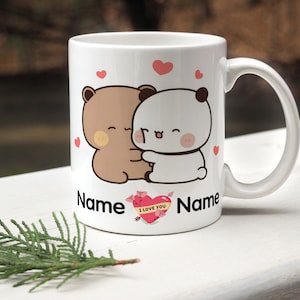 Tazza personalizzata Dudu Bubu I Love You, regalo per coppie di San Valentino, tazza da caffè e tè da 11 e 15 once, più colori