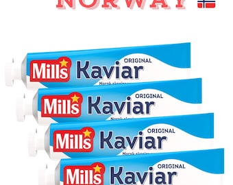 Mills KAVIAR Smoked Cod Roe Spread (190g x4) – Beloved Norwegian Creamy Spread | Authentic Scandinavian Seafood Delight – Norwegian Quality
