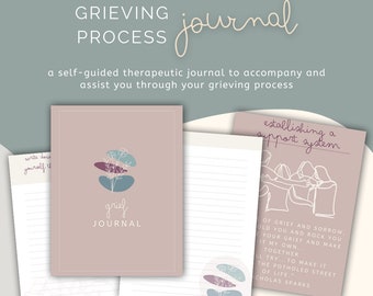 Aesthetic Grief Journal | Printable Bereavement Writing Prompts | Self-Guided Healing Therapy | Loss and Grief Workbook | Supportive Journal