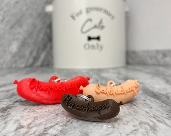 Sausage Shaped Pet ID Tag, Personalized 3d Dog or Cat ID Tag