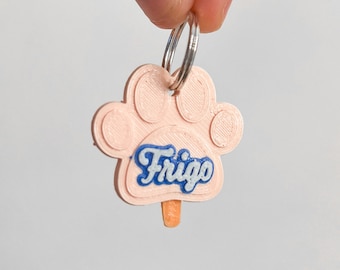 Chapa identificativa para mascotas con forma de helado. Identificación 3D personalizada para perros y gatos inspirada en el frigopie