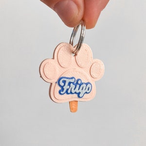 Chapa identificativa para mascotas con forma de helado. Identificación 3D personalizada para perros y gatos inspirada en el frigopie imagen 1