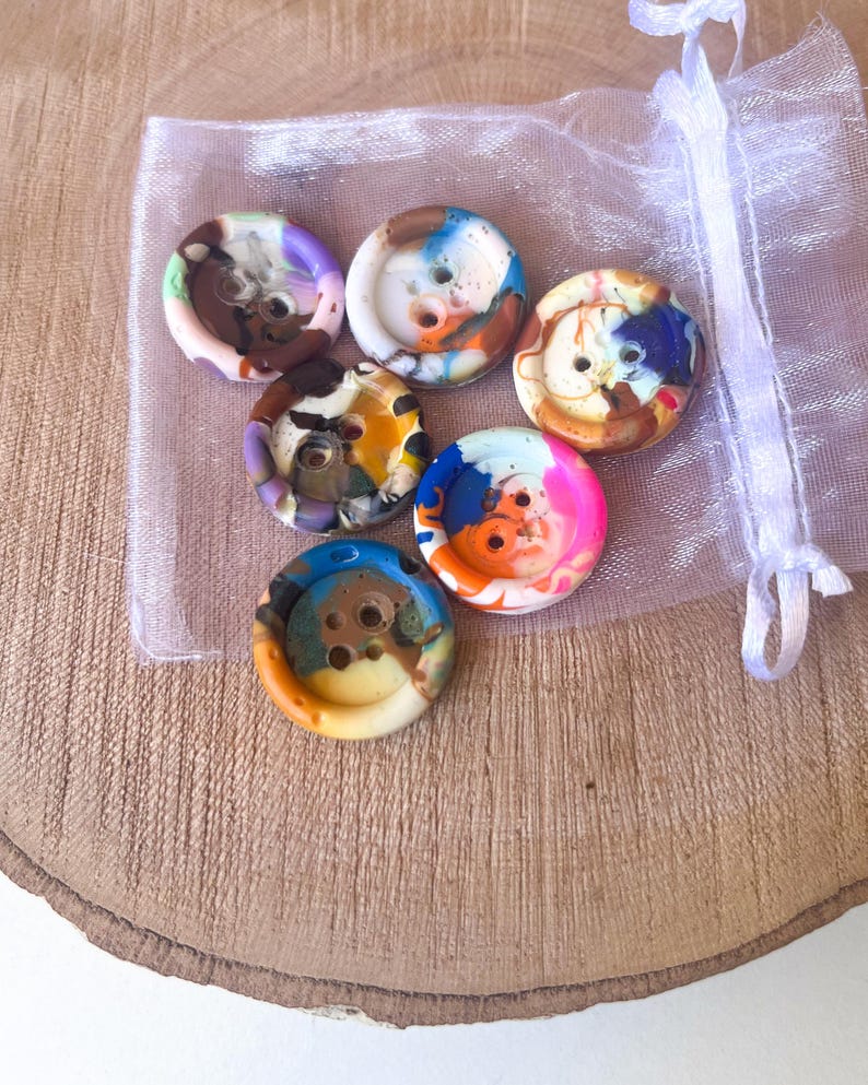 Set of 6 Charming Large Buttons – Handmade From 100% Recycled PLA. 2 ...