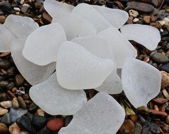 Genuine Sea Glass White – St. Croix Caribbean Beach Glass – Jewelry & Craft Supplies – 6 oz Bulk