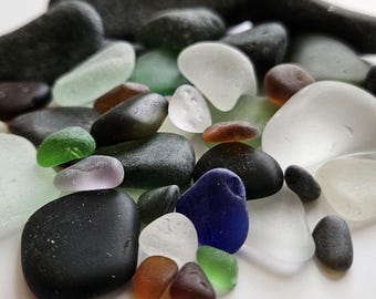 Genuine Sea Glass Mystery Bag (Assorted Size and Color) – St. Croix Caribbean Beach Glass – Jewelry & Craft Supplies – 6 oz Bulk