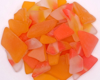 Cultured Sea Glass Mango Melee Mix – Tumbled Glass for Jewelry & Crafts – 3 oz