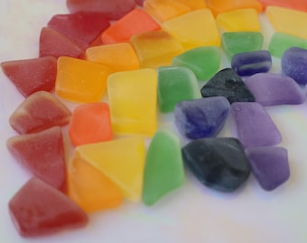 Cultured Sea Glass Rainbow Mix – Tumbled Glass for Jewelry & Crafts – 3 oz