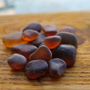 Real Sea Glass – Amber Pebbles and Chips Handpicked on St. Croix for Crafts, Jewelry and Decor. Authentic Beach Glass - 3 oz.
