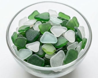 Genuine Sea Glass Mix – Green and White – St. Croix Caribbean Beach Glass – Jewelry & Craft Supplies – 6 oz Bulk