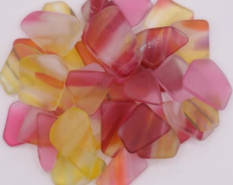 Cultured Sea Glass Pink Lemonade Mix – Tumbled Glass for Jewelry & Crafts – 6 oz Bulk