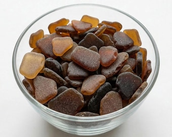 Genuine Sea Glass Brown – St. Croix Caribbean Beach Glass – Jewelry & Craft Supplies – 6 oz Bulk
