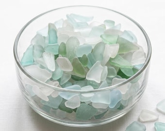 Genuine Sea Glass Mix – Aqua, Seafoam and White – St. Croix Caribbean Beach Glass – Jewelry & Craft Supplies – 6 oz Bulk