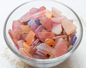 Cultured Sea Glass Sunset Mix – Tumbled Glass for Jewelry & Crafts – 6 oz Bulk