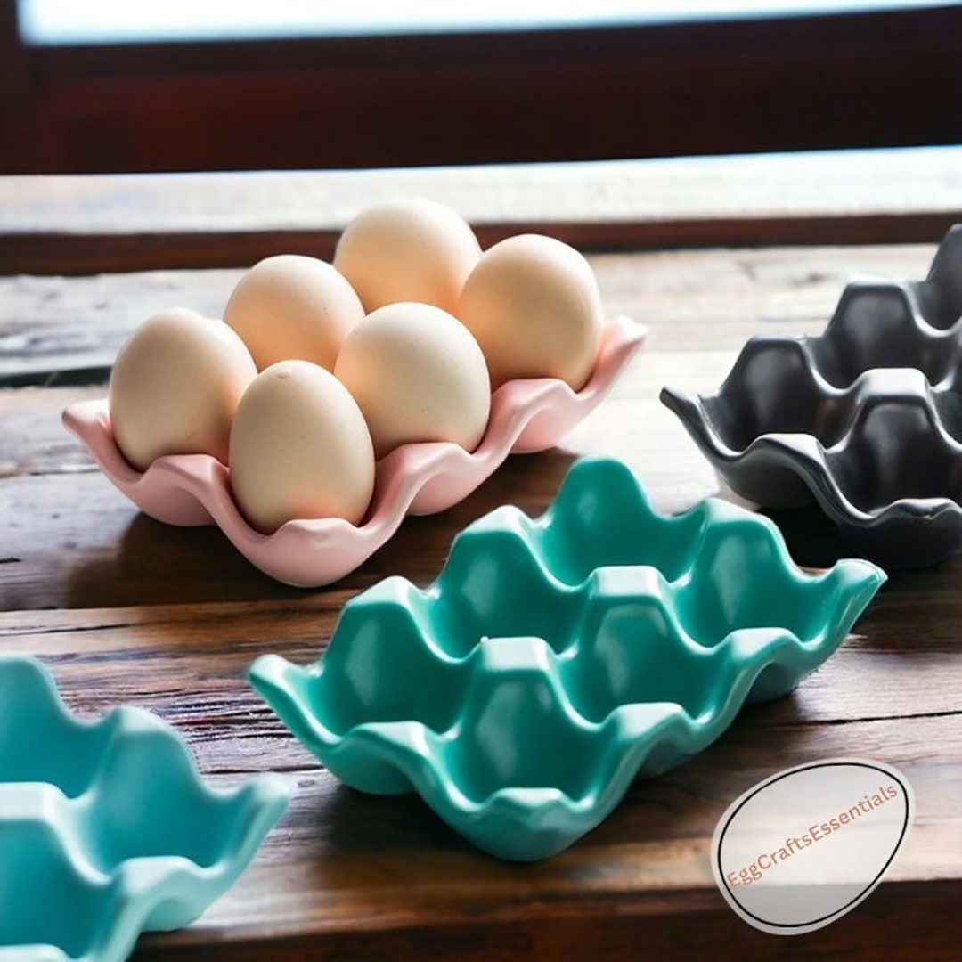 Stackable Egg Rack Ceramic 6 Egg Holder Tableware Egg Tray Egg Storage ...