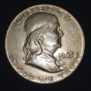Franklin 90% silver half dollar coin - random year circulated