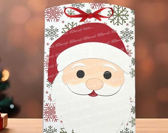 DIY Santa Christmas Gift Bag, Treat Bag, SVG, Party Favor