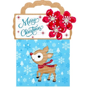 Festliche frohe Weihnachten Rentier Bag Topper, SVG, Weihnachtsgeschenk, Party Favor, Geschenk Topper
