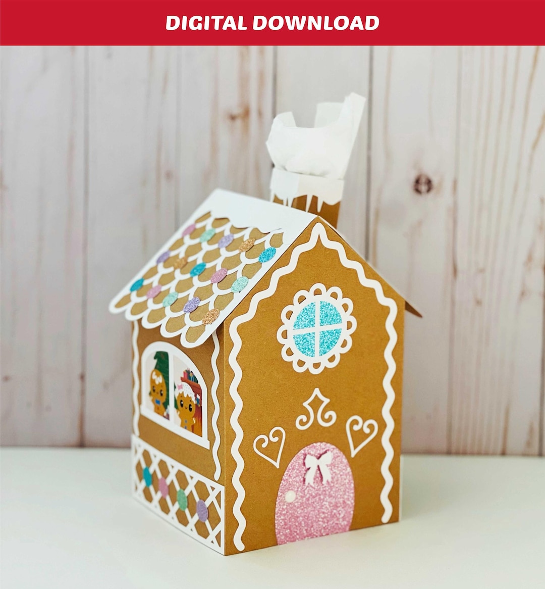 Gingerbread House Tissue Box Cover SVG Cut File Etsy