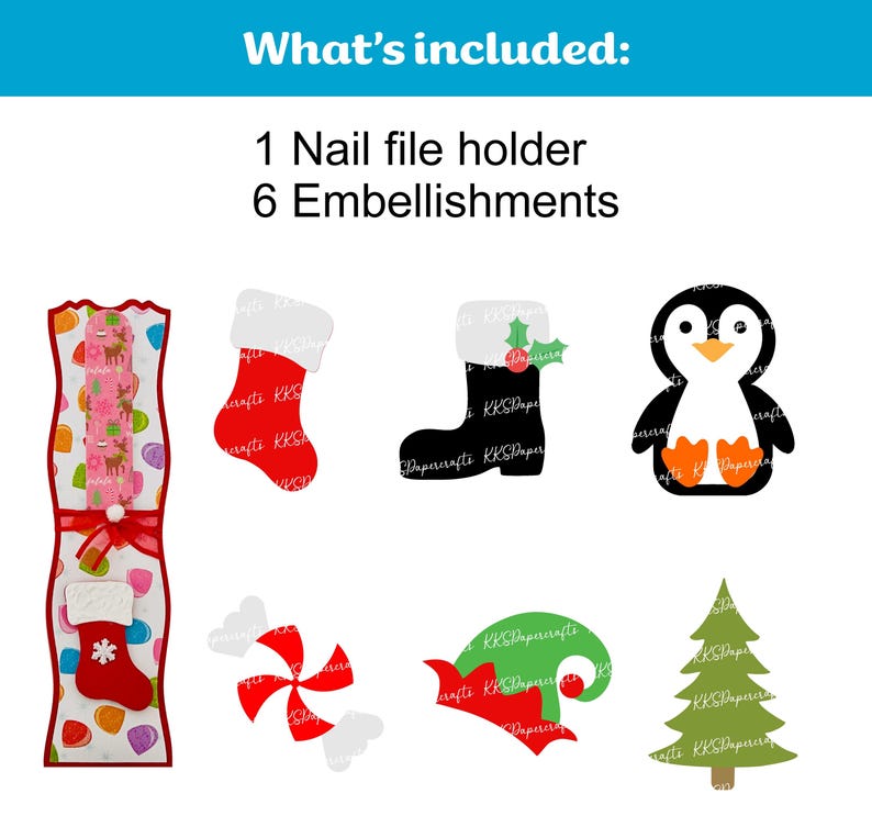 Stuffer Svg DIY Nail File Holder, Bundle, 2 Sizes, SVG, Party Favor, Stocking ...