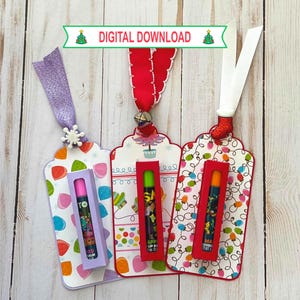 Christmas Lip Balm, Lip Gloss, Money Holder Tag with pull tab back, SVG, Lip Balm, Stocking Stuffer, Party Favor, Gift Topper