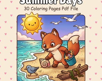Cozy Summer Moments Coloring Pages for kids | 30 Bold Line Summer coloring sheets