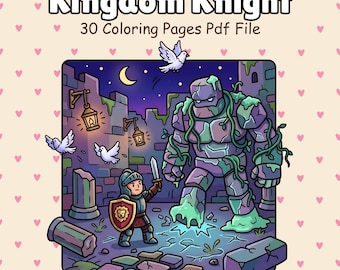 Kingdom Knight Coloring Pages | Fantasy Castle Warriors, Medieval Adventure (PDF PNG Download)